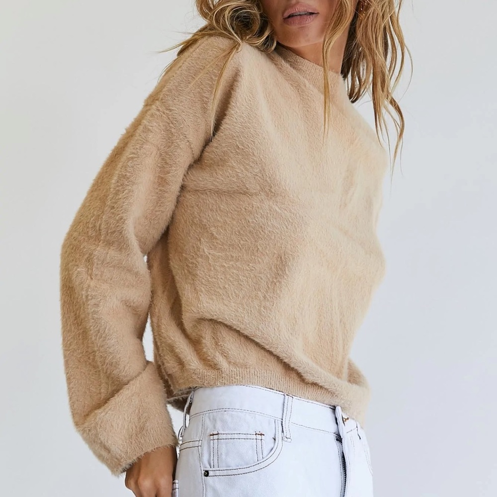 Princess Polly Katharine Crewneck Sweater Beige